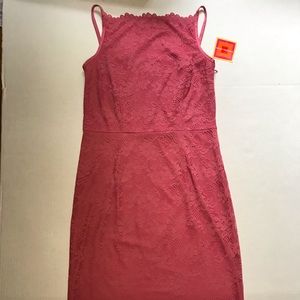 Isaac Mizrahi pink lace dress salmon stretch